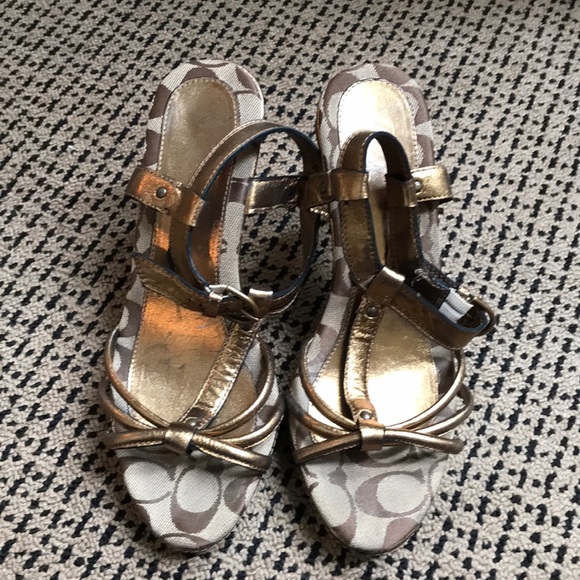 Coach bronze sandal size 8 - Picture 1 of 6